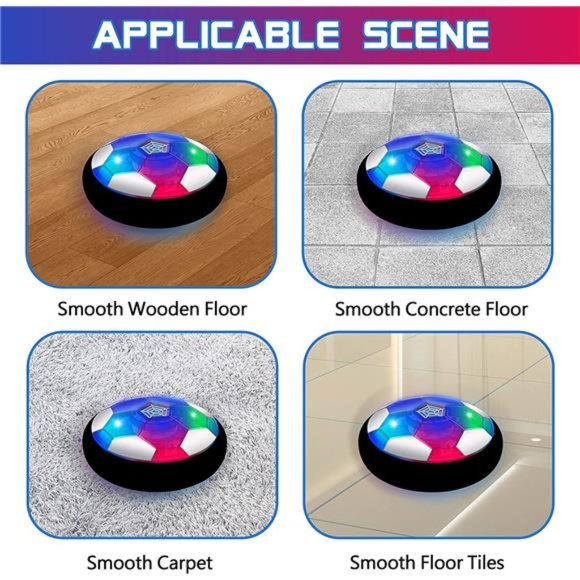 Hover Soccer Ball Toys for Boys, 2 LED Light Soccer Balls with Soft Foam Bumper - Picture 6 of 7